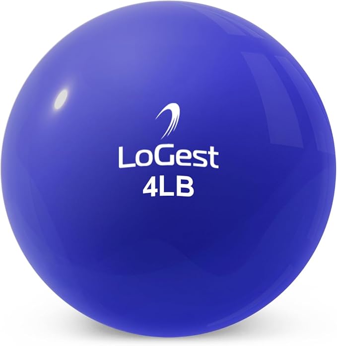 Logest Weighted Toning Exercise Balls Pair - Round Shape Medicine Ball - 1LB 2LB 3LB 4LB 5LB 6LB Available - Toning Muscle for Men & Women - Color-Coded Difficulty Levels