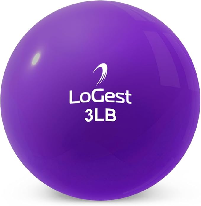 Logest Weighted Toning Exercise Balls Pair - Round Shape Medicine Ball - 1LB 2LB 3LB 4LB 5LB 6LB Available - Toning Muscle for Men & Women - Color-Coded Difficulty Levels