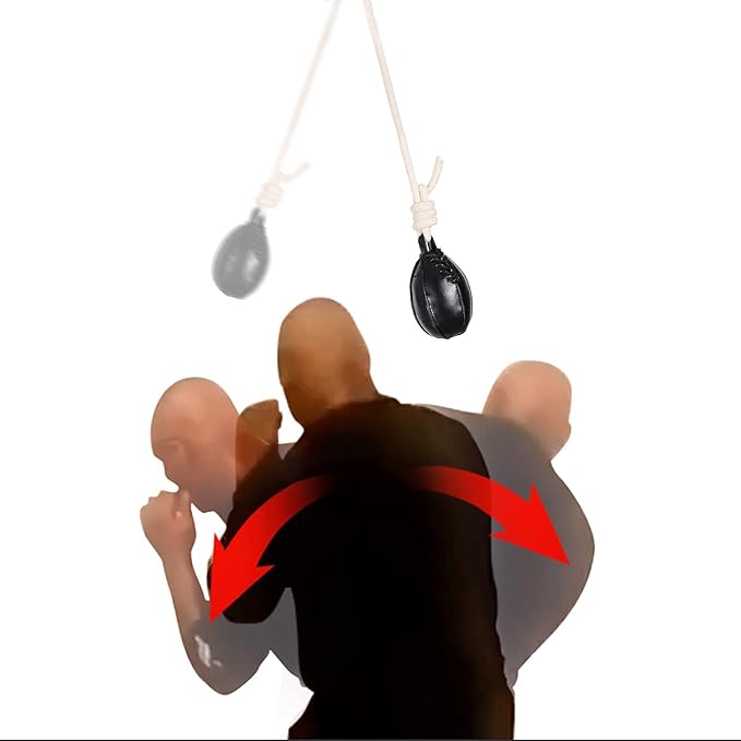 INNOLIFE Boxing Slip Bag, Dodge Hide Speed Ball for Reflex Training, MMA Pendulum Training - Maize Leather Ball Included