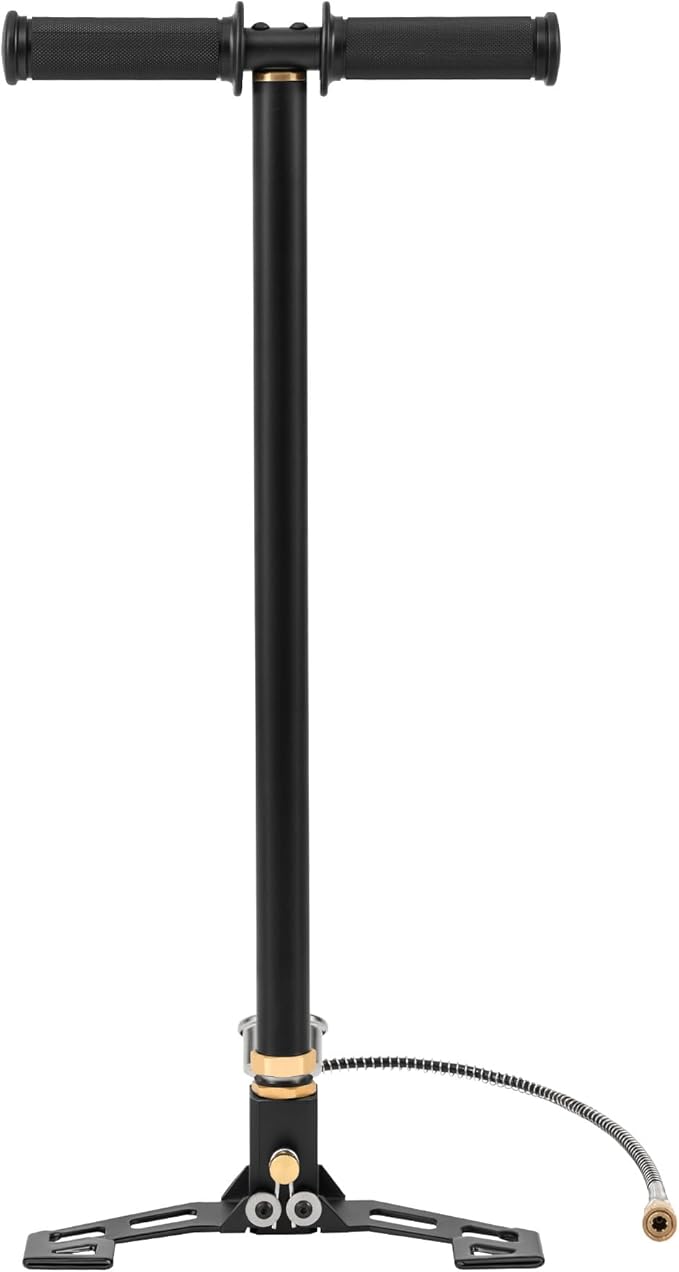 Hiram High Pressure Hand Pump Air Rifle Filling Stirrup Pump 40MPA, Stainless Steel