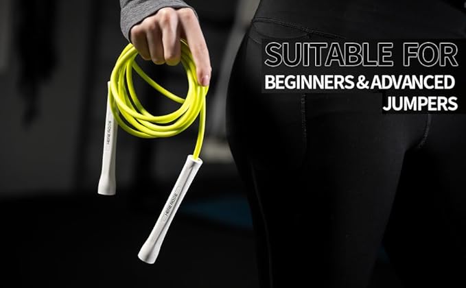 Hererope 6MM PVC Jump Rope for Men & Women Fitness, Speed, Tricks, Cardio Training, Boxing Jump Rope with Unbreakable Handles and Non-Kinking Skipping Rope, Adjustable Jumprope for Indoor Outdoor