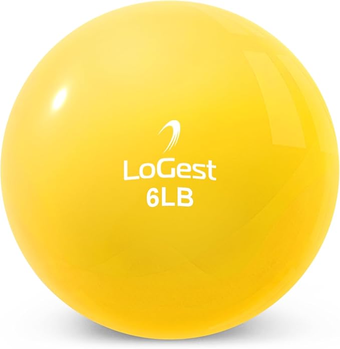 Logest Weighted Toning Exercise Balls Pair - Round Shape Medicine Ball - 1LB 2LB 3LB 4LB 5LB 6LB Available - Toning Muscle for Men & Women - Color-Coded Difficulty Levels