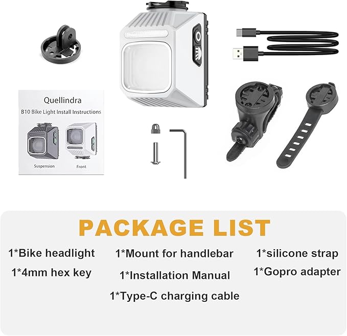1200 LM Bike Lights for Night Riding, LED USB-C Rechargeable IPX65 Waterproof Bicycle Headlight for Mountain Road Cycling