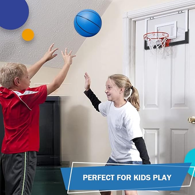 Dilabnba 8" Mini Rubber Replacement Basketballs for Basketball Hoop/Pool, Toddler Soft Beach Bouncy Ball Sports Party Game for Kids Adults, Junior Balls Indoor & Outdoor Arcades & Games (4PCS)