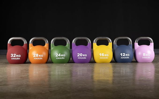 XMARK Kettlebells, Competition Kettle Bells for Strength Training, Squats, Deadlifts,Kettle Bell Swings, Exercise Equipment for Home and Gym - Available in Sizes From 8kg to 32kg