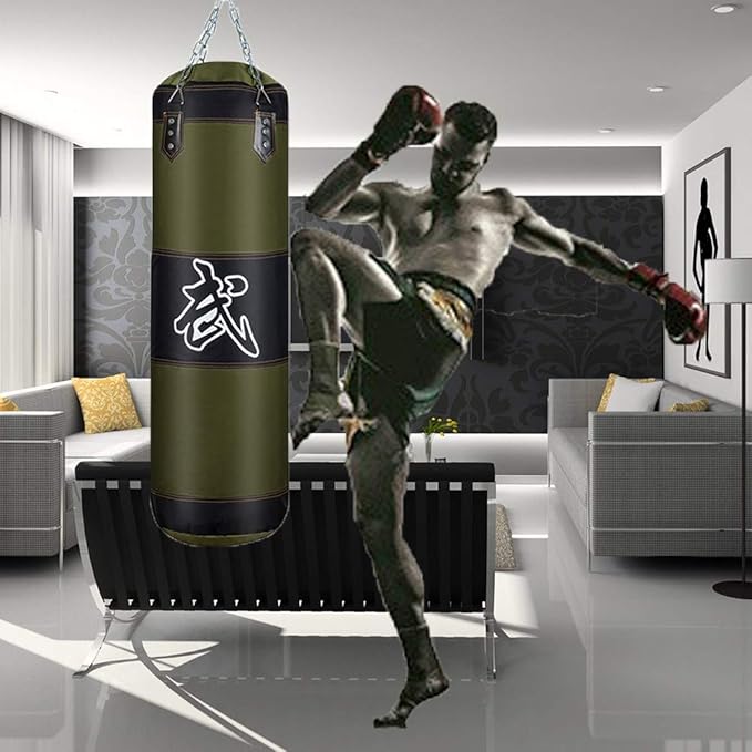 Punching Bag for Man Women Kids, Indoor/Garden Boxing Bag Unfilled Heavy Bag Set with Punching Gloves, Chain, Ceiling Hook for MMA, Kickboxing, Muay Thai, Karate, Taekwondo