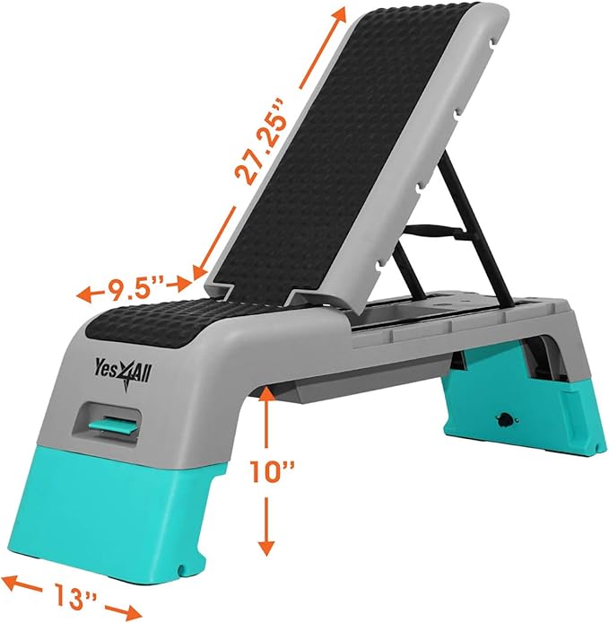Yes4All Multifunctional Aerobic Deck - Versatile Fitness Station, Weight Bench, Aerobic Stepper, Plyometrics Box for Cardio Workouts and Strength Training