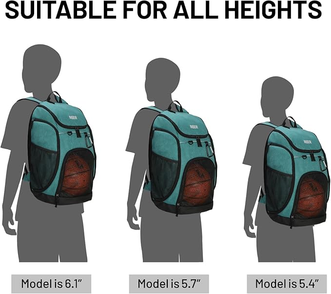 MIER Gym Backpack 40L Basketball Backpack with Ball Compartment & Shoes Storage Multi-Functional Sports Soccer Bag Large Equipment Back Pack Volleyball Backpacks for Men Women