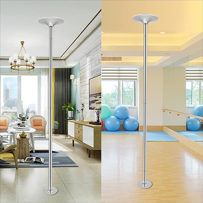 Dance Pole Set -Premium Height Adjustable 7.38-8.85ft Portable 45mm Diameter 360°Spinning Dancing Pole for Home,200KGS Capacity,Drill-Free Installation with Floor-to-Ceiling Stability