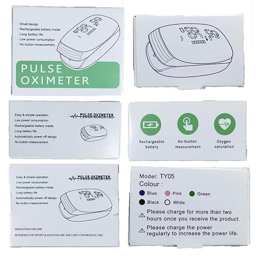 Rechargeable Pulse Oximeter Fingertip Oxygen Monitor Fingertip with SpO2 Pulse Rate and PI RR OLED Precision Fast Oximeter SpO2 Reading Outdoor Sports Home (Black)
