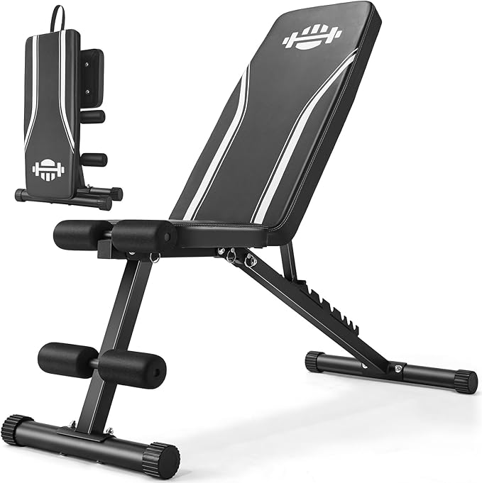 ANCHEER Basic Weight Bench for Home Gym, 660LBS Fast Foldable Workout Bench Press for Home Gym Strength Training, 8 Adjustable Backrests Incline/Flat/Decline Full Body Exercise - New Version