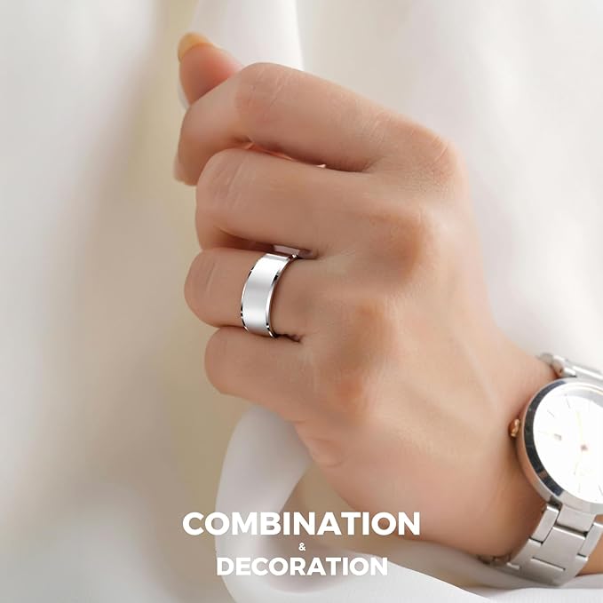 Smart Ring for Women Men Fitness Tracker with Blood Pressure,Heart Rate,Sleep Monitoring,Step Counting,for iPhone and Android,Waterproof smart blood pressure monitor,No Subscription Fees (silver 10)