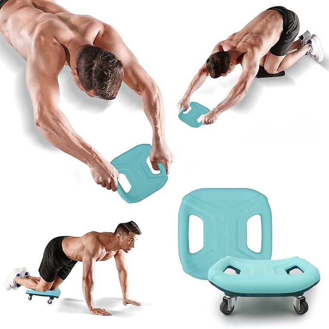 Core Coaster Abdominal Abs Training Machine Equipment,Ab Wheel Roller Exercise for Home Gym,Waist Strength Trainer with a Kneel Mat