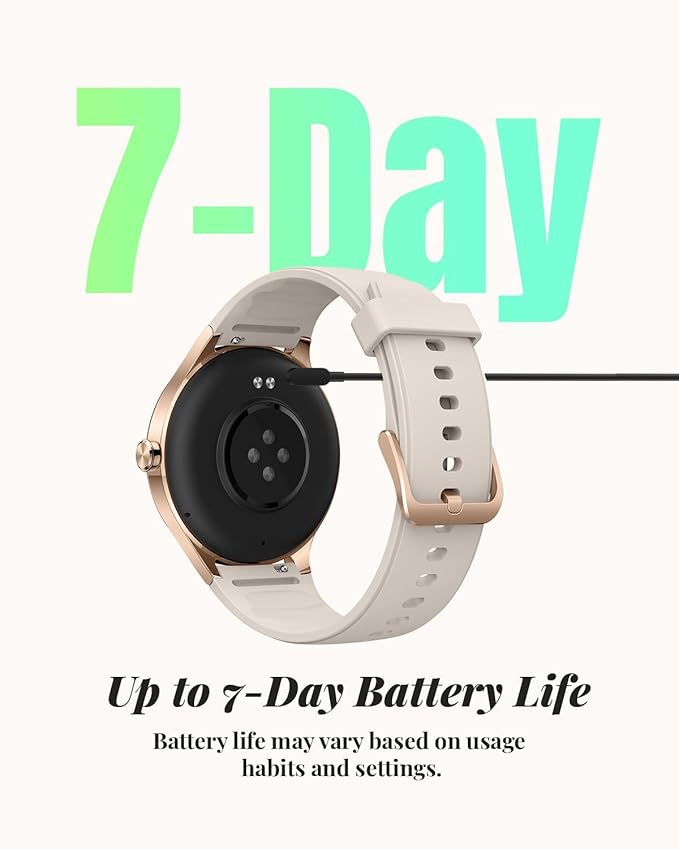 Smart Watch for Women, Smartwatch Compatible Android and iOS Phone, Answer/Make Calls, Fitness Tracker/Step Counter/Running Watch, Sleep/Heart Rate Monitor, 100 Sports, IP68 Waterproof, Beige