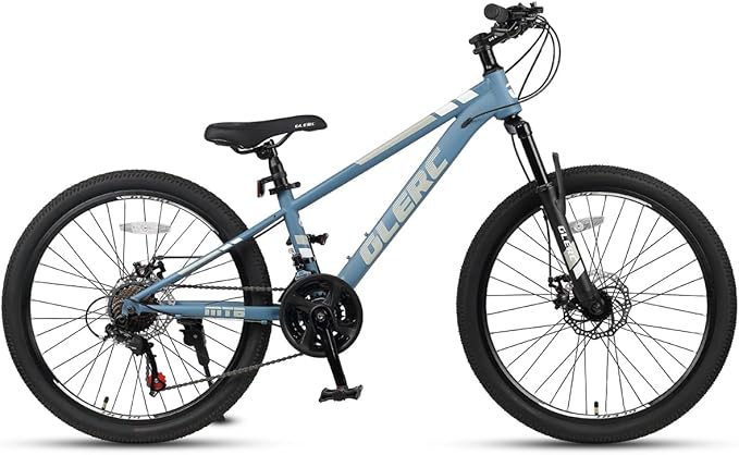 Glerc 20 24 Inch Kids Bike, Kids Mountain Bike for Boys and Girls Ages 6-14, 21-Speed Skyline Bicycle with Front Suspension and Disc Brakes, Multiple Colors