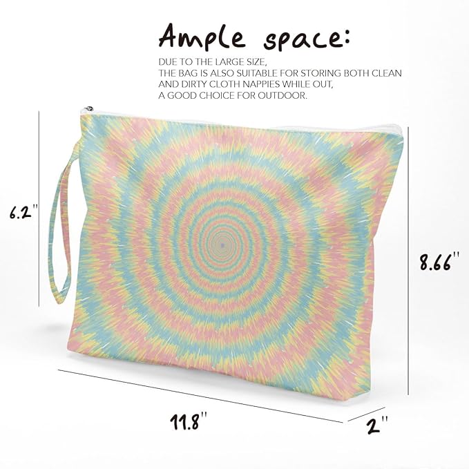 Fokongna Wet Dry Bag for Swimsuit, Travel, Beach, Diaper, Toiletry - Waterproof Large Makeup Pouch With Zipper - Women Girls Sister Friends Gifts - Starfish Sea Beach Rainbow Decor