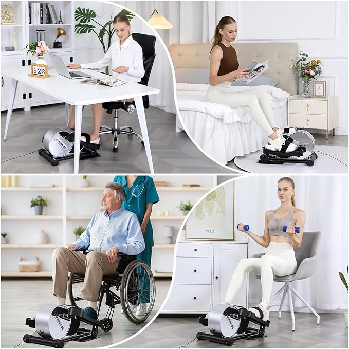 ANCHEER Under Desk Elliptical, Leg Exerciser While Sitting for Seniors with Remote Control, Display Monitor, Electric Seated Pedal Exerciser for Home, Ellipse Leg Exerciser as Seen on TV