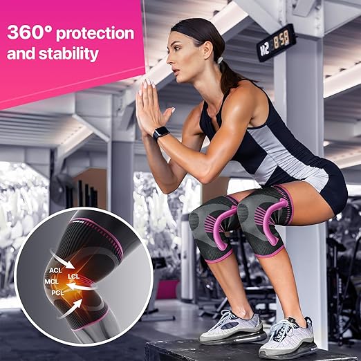 DR. BRACE ELITE Knee Brace with Size Stabilizer (2 Pack) Knee Brace for Women & Men, Workout, Sports, Daily Knee Compression Sleeve for Maximum Knee Pain Support & Fast Recovery (Orion, X-Large) 2