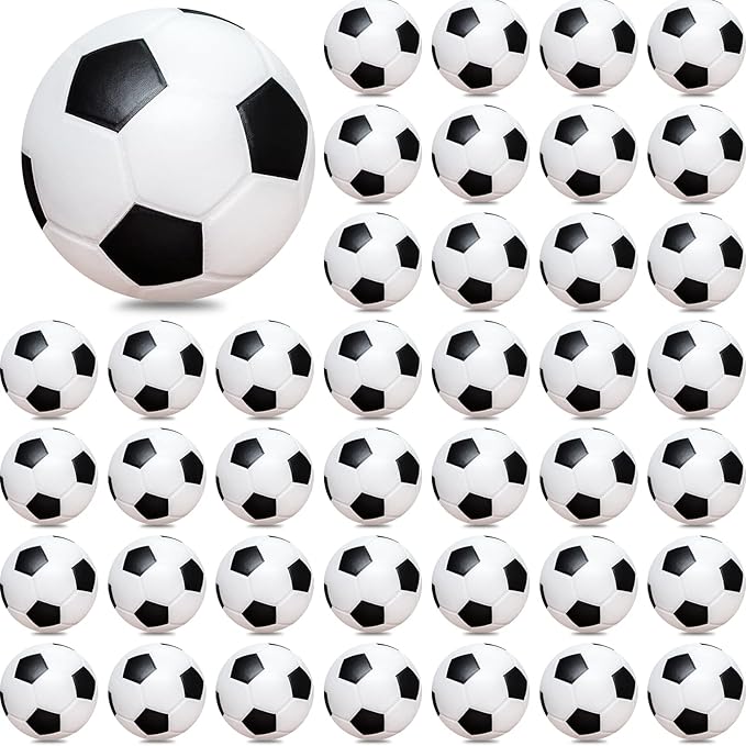 Mini Soccer Stress Balls 96 Pcs 2'' Inch Foam Sports Stress Ball Bulk for Kids Adults Small Soccer Party Favors Stress Anxiety Relief Relaxation Squeeze Ball for Party Decor School Carnival Reward