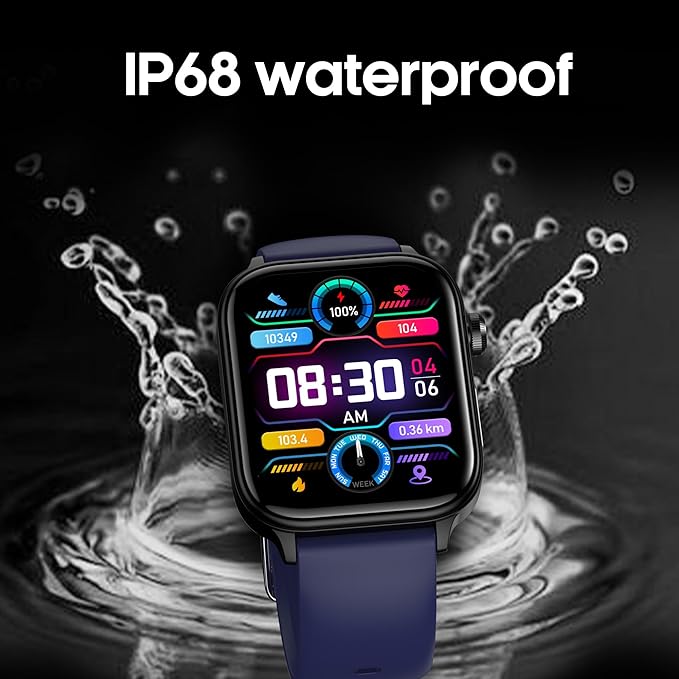 Smart Watch for Women Men (Answer/Dial) 1.96" IPS Smartwatch, 24/7 Heart Rate/Blood Oxygen/Blood Pressure/Sleep Monitor, Blood and Body Composition,100+ Sports Modes Fitness Tracker (Blue)