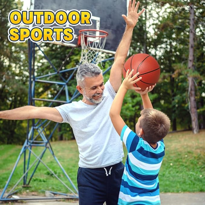 9.8”Basketball Ball for Kids Teens, Soft Ball for Basketball Hoop, Size 7 PVC Waterproof Balls for Swimming Pool, Sports Toy for Indoor Outdoor Water Games Pool Summer Party