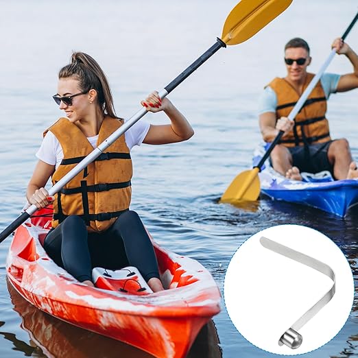 PATIKIL 8x8mm Kayak Paddle Snaps, 16 Pack Tent Pole Clips Steel V Shaped Single Pin Push Button Spring Clips Lock Tube Pole Clips for Camping Awning