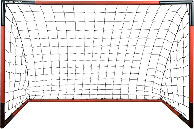 KAIHAOWIN Soccer Goal 3'x2.5'|6'x4'|8'x6'|10'x6.6'-Steel Frame Goal Post All Weather Soccer Net-Quick Assembly Training Sports Soccer Goals for Backyard Indoor Outdoor-Heavy Duty Metal Soccer Goals