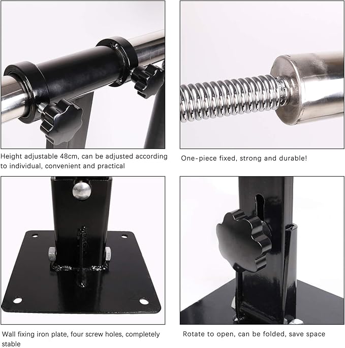 INNOLIFE Boxing Spinning Bar with 2pcs Speed Ball, Multifunction Wall Mounted MMA Speed Trainer,Folding Function Pole