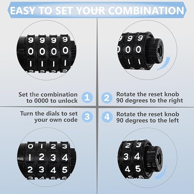 Lumintrail Long Coiled Bike Cable Lock 3/8 Inch 25ft. (4, 6, 10, 15, 20, 25, 30ft), Weatherproof Locks for Kayak, Bike, Scooter, Paddleboard, Resettable Combination Lock Anti Theft Protection