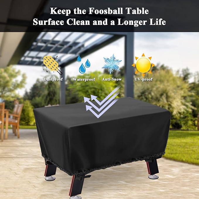 Foosball Table Cover, Waterproof Football Table Cover Soccer Table Cover Outdoor Indoor Fooseballs Table Covers (57X45X30 inch)