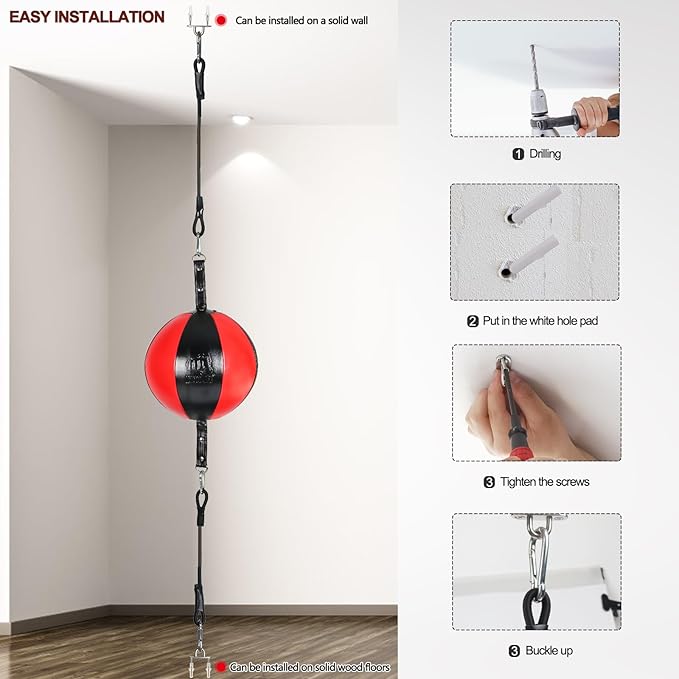 InnoLife Double End Punching Ball Striking Punching Bag Kit, Speed Striking Reflex Kit with Bungee Cords Perfect for Reaction, Agility, and Hand Eye Coordination Training