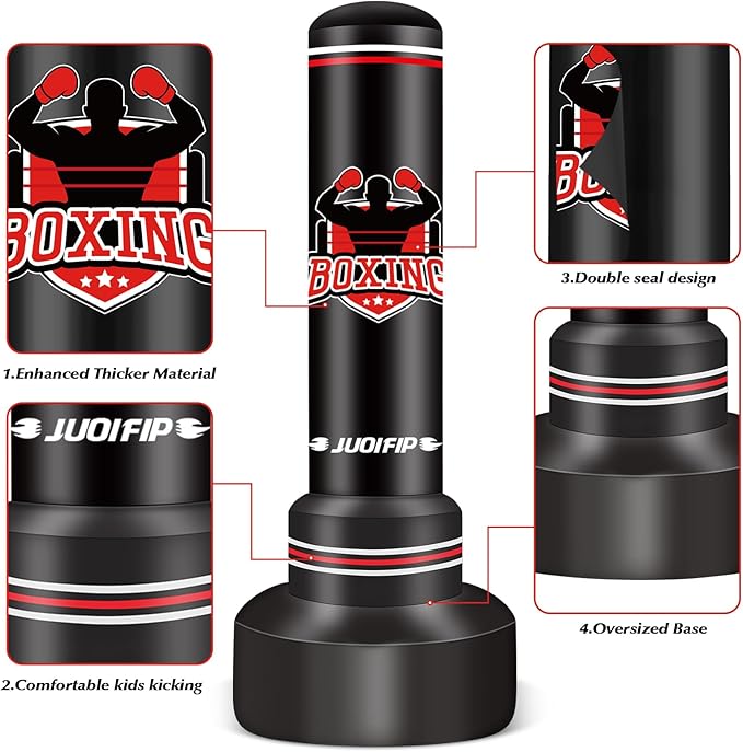 Heavy Punching Bag with Stand Adults Teens,70" Free Standing Boxing Bags,Kickboxing Training Equipment Bags for Men Training Thai Fitness Karate
