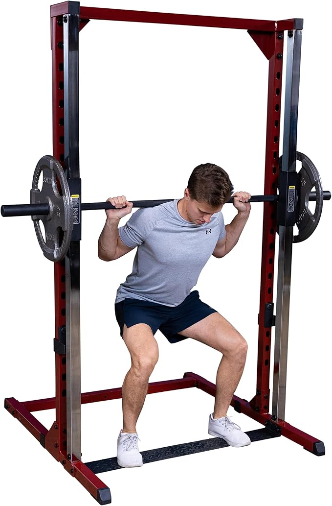 Body-Solid Best Fitness Smith Machine for Home Gym - Strength Training with Safety Bars, Adjustable Safeties, and Attachments for Squats, Bench Presses, Rows