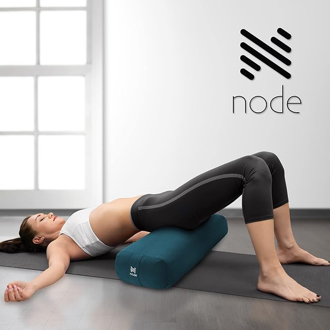 Yoga Meditation Cushion, 25" x 12" Rectangular Bolster with Organic Cotton Cover