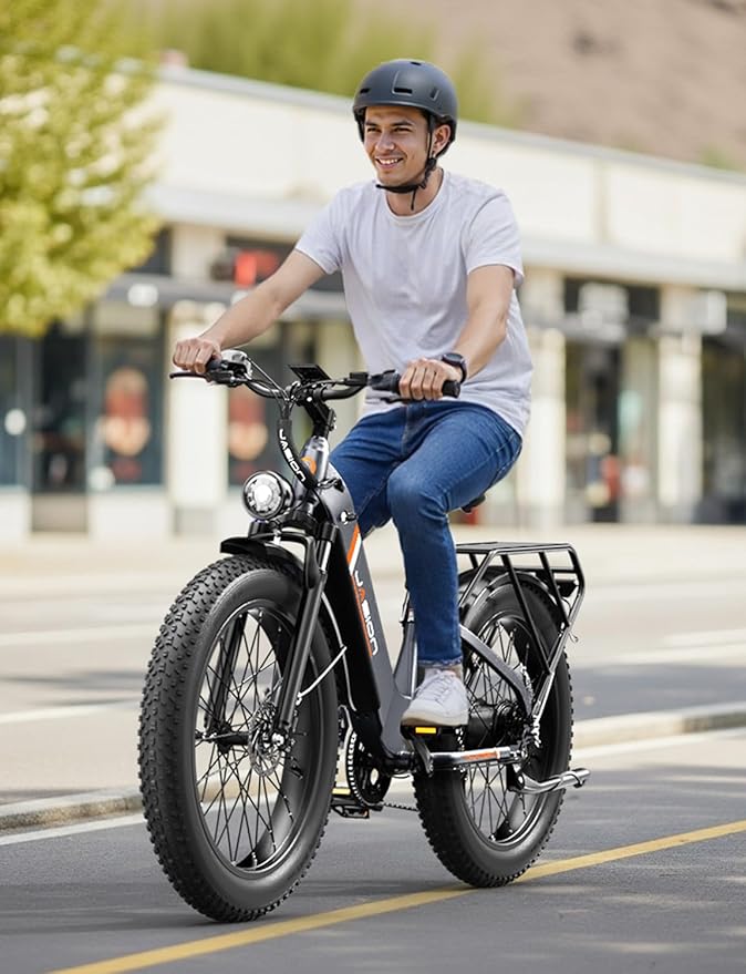 Jasion Thunder Electric Bike, 1500W Peak Motor, 30+MPH Max Speed & 80 Miles with 486Wh Removable Battery, APP Control Ebike for Adults, Hydraulic Brakes, Front Suspension, 26'' x 4'' Fat Tire Bicycles