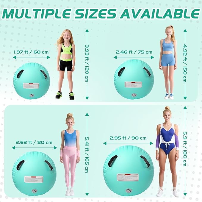 Inflatable Gymnastics Air Roller Set, Tumble Rolling Air Roller Gymnastics Barrel with Electric Pump for Kids Adults Home Outdoor Gymnastic Training Cheerleading Yoga