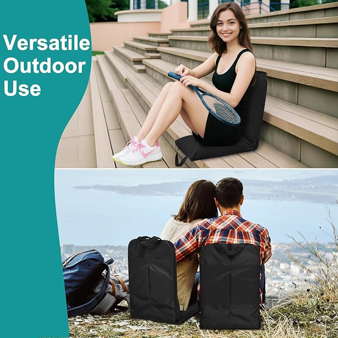 Love&go Portable Stadium Seat with Back Support for Bleachers, Soft Thick Padded Lightweight Seat for Outdoor Sports Concerts Camping