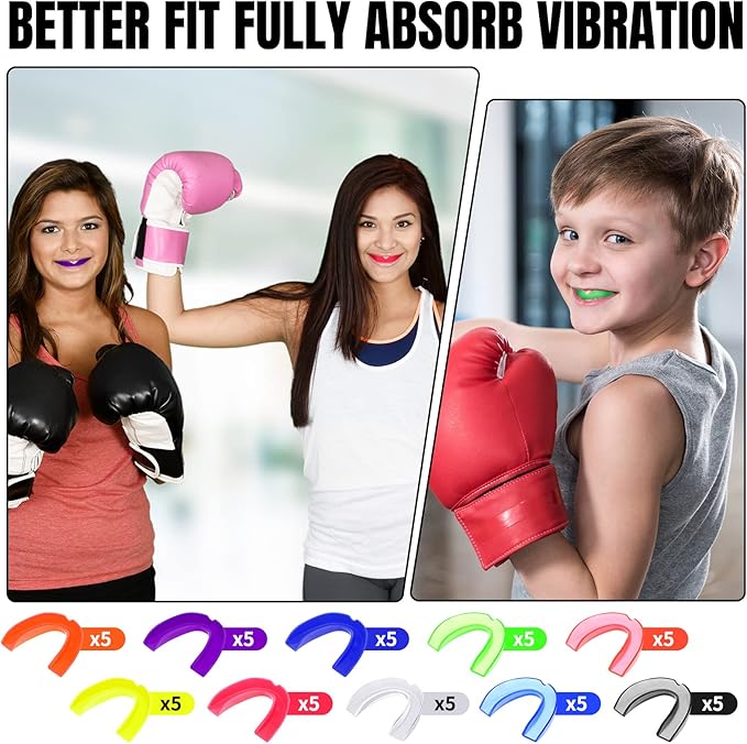 Kathfly 50 Pcs Football Mouth Guards Bulk Sports Mouth Pieces Protection Silicone Athletic Braces Football Accessories Teeth Armor Adult Teenager Teeth Armor for Boxing Basketball Hockey
