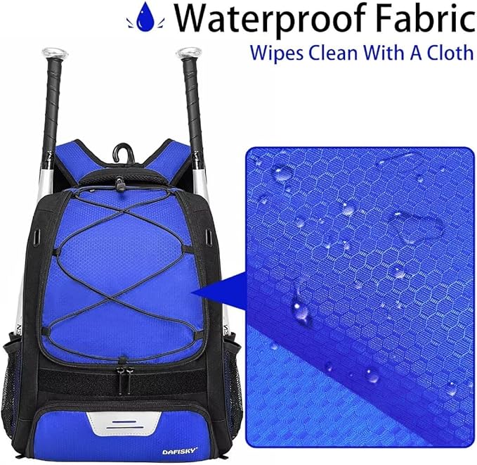 Baseball Bag Softball Backpack - Youth Adult T Ball Bat Equipment Bag with Bat Helmet Holders, Shoe Compartment