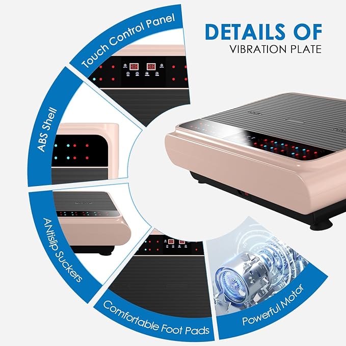 Vibration Plate Exercise Machine - Whole Body Workout Vibration Platform Lymphatic Drainage Machine for Weight Loss Home Fitness with Resistance Bands Remote