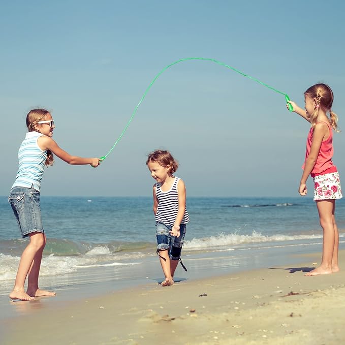 Elcoho 48 Packs Kids Jump Rope Set 7.3 Feet Adjustable Skipping Rope Colorful Kids Outdoor Jump Ropes for Kids Party Favors Outdoor Activity Birthday Reward Gift