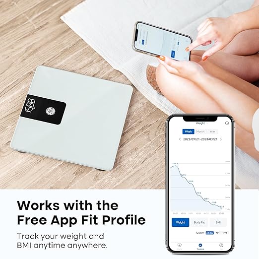 GE Scale Body Weight Bathroom: 500lb BMI Weight Scales for People Accurate Bluetooth Weighing Device Digital Electronic Weigh Machine White