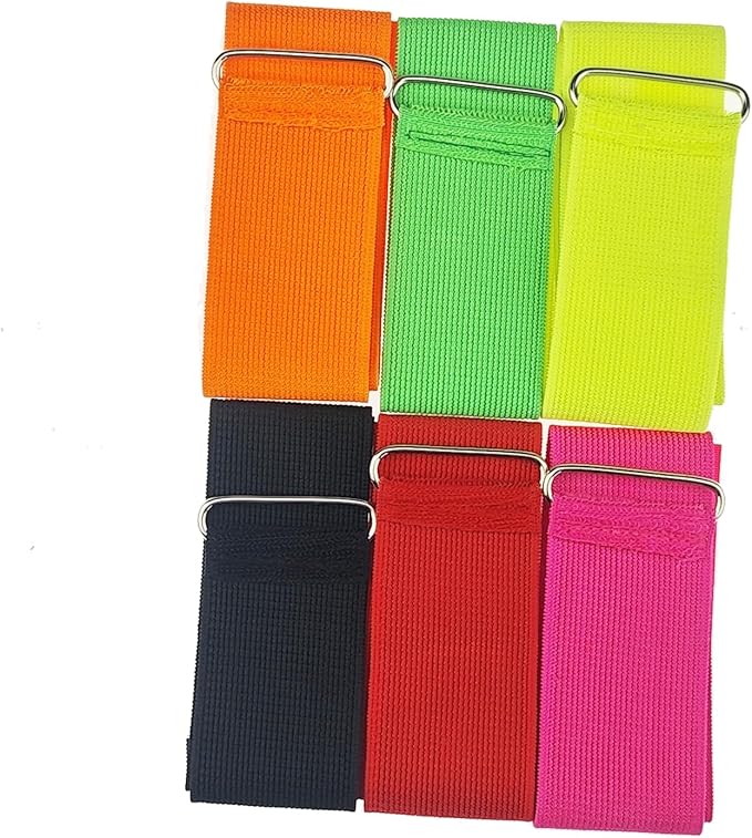 12 Pack 3 Legged Race Bands Colorful Firm Elastic Bands for Kids Adult Outdoor Fun (12)