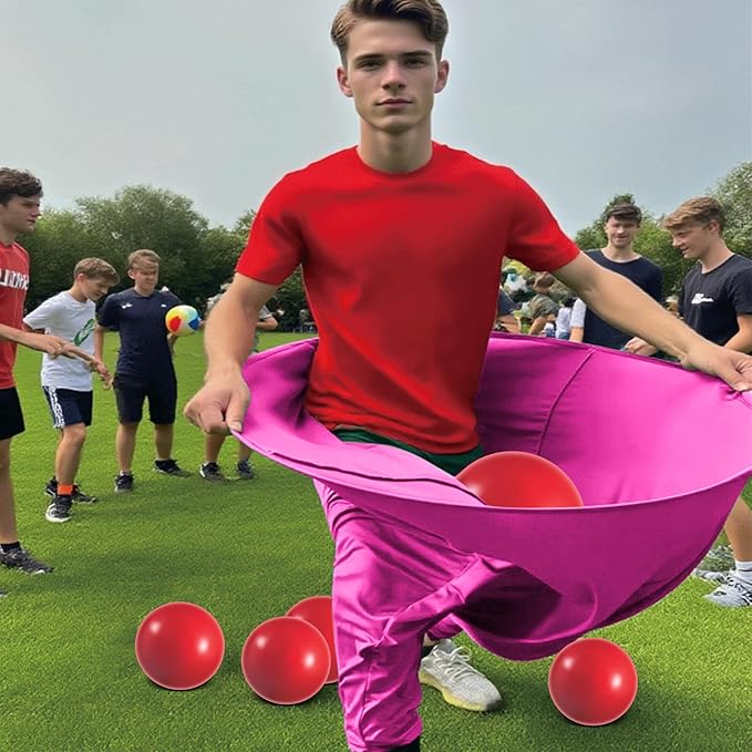 Granny Pants Yard Game Set - Giant Outdoor Party Game with 8 Bouncy Balls and Pump,Fun Family Reunion & Adult Yard Games for Groups