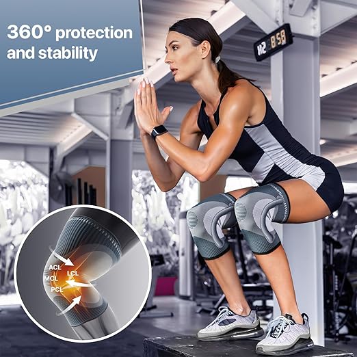 DR. BRACE ELITE Knee Brace with Size Stabilizer (2 Pack) Knee Brace for Women & Men, Workout, Sports, Daily Knee Compression Sleeve for Maximum Knee Pain Support & Fast Recovery (Uranus, X-Large) 2