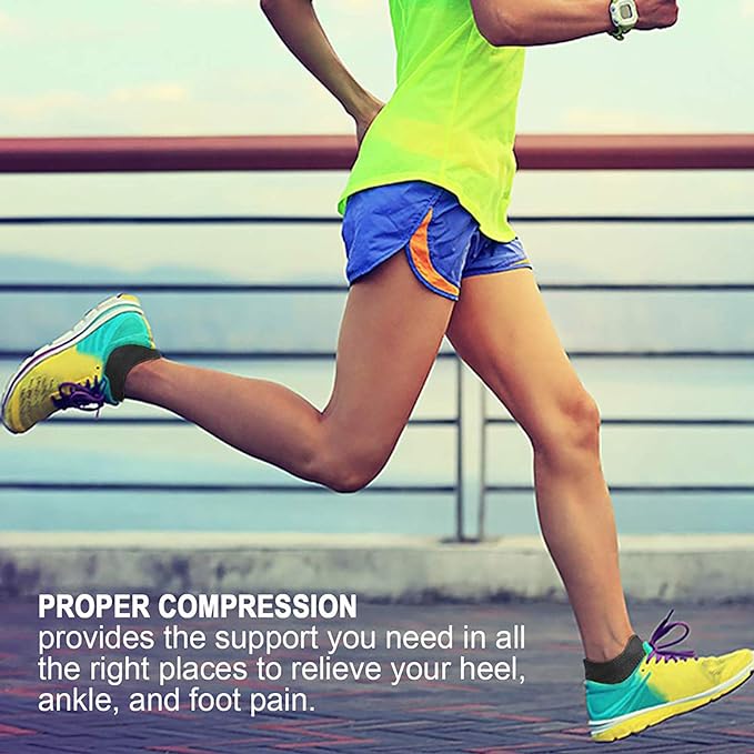 PAPLUS Ankle Compression Sock for Men and Women 2/4/6 Pairs, Low Cut Compression Running Sock with Ankle Support
