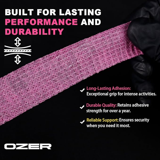 OZER 12 Pack 1 Inch x 5 Yards Self Adhesive Bandage Breathable Cohesive Bandage Wrap Rolls Elastic Self-Adherent Tape for Stretch Athletic, Sports, Wrist, Ankle (1 lnch Colorful, 1lnch)