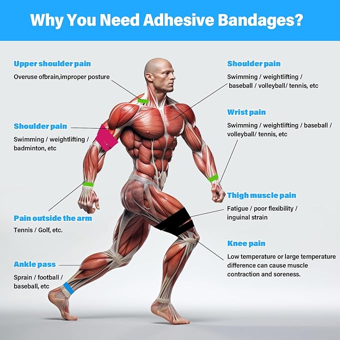 OZER 12 Pack 2 Inch x 5 Yards Self Adhesive Bandage Breathable Cohesive Bandage Wrap Rolls Elastic Self-Adherent Tape for Stretch Athletic, Sports, Wrist, Ankle (Tan, 2 Inch)