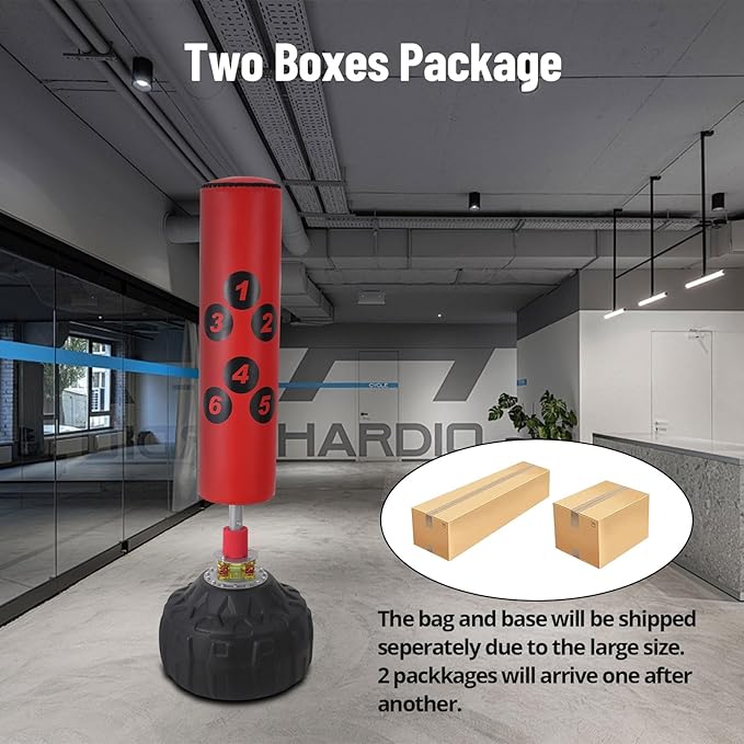 Punching Bag with Stand - 70inch, 203lbs Bearing, Freestanding Heavy Boxing Bag for Adult Youth, Large Stable Base, Kickboxing Bags