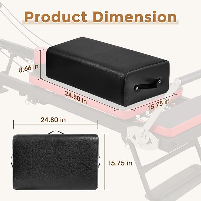 Pilates Sitting Box, Pilates Box for Home and Gym Use, Pilates Equipment Accessories, Pilates Reformer Box,Black